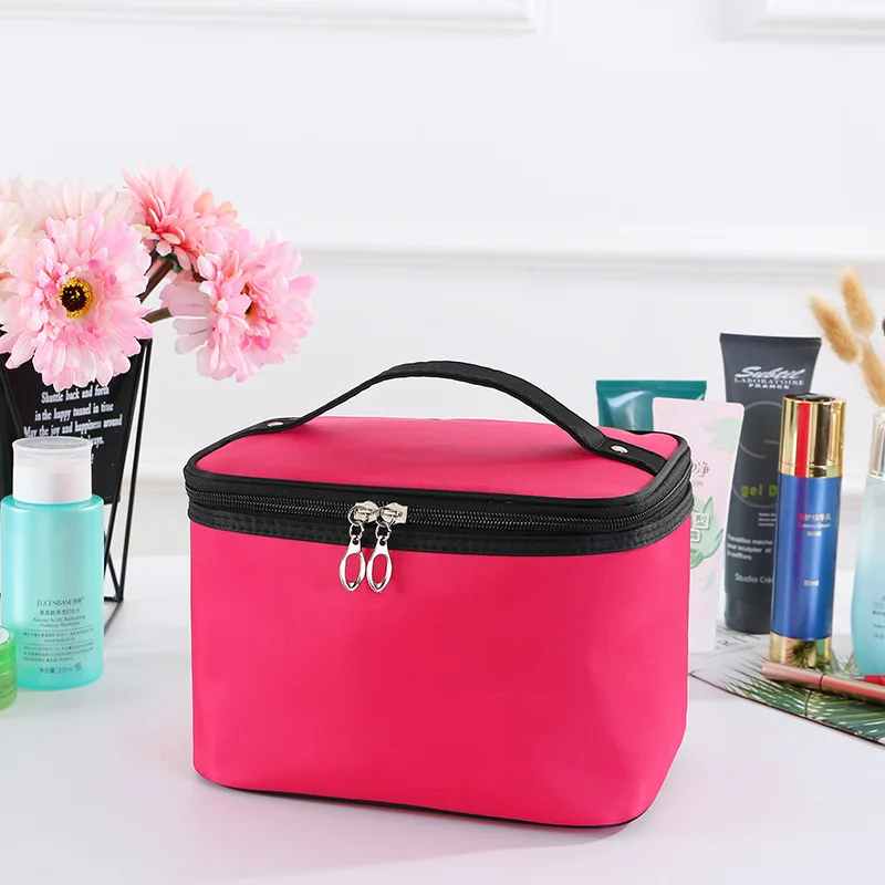 Red cosmetic bag Высокое качество Новинка, несессер, Женская Корейская версия большого-Ёмкость косметичка для туалетных принадлежностей нейлон четырехсторонний сумка для хранения - Цвет: Red cosmetic bag