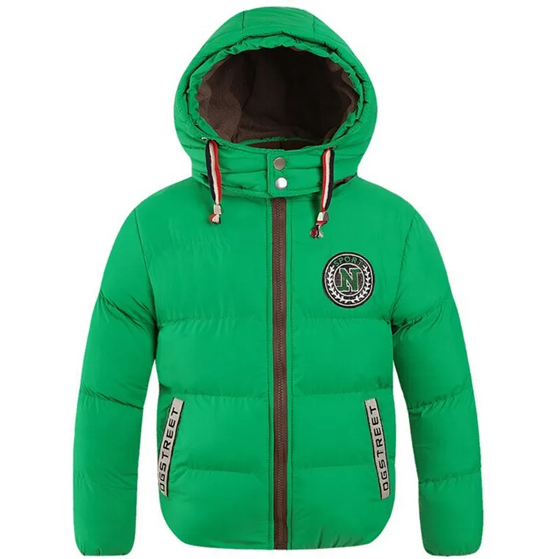 

Polyester Boys Cotton Coat Keep Warm Jacket Outerwear New 2021 Hooded Collar Windproof Clothes For Teens Children's Clothing