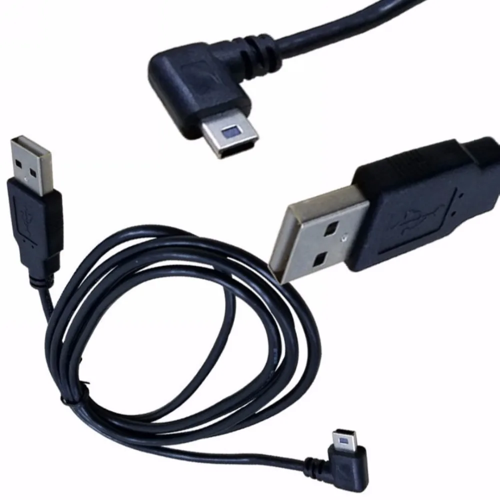 1 шт. черный высококачественный USB 2,0 A штекер для Mini 5 Pin левый Угловой 90 штекер 90 градусов кабель для передачи данных Шнур 1,5 м/5 футов 3 м/10 футов аксессуары
