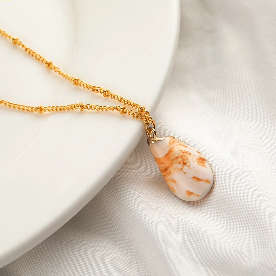 2019 Бохо Золото Серебро Цвет Природа очарование раковины ожерелье из морской