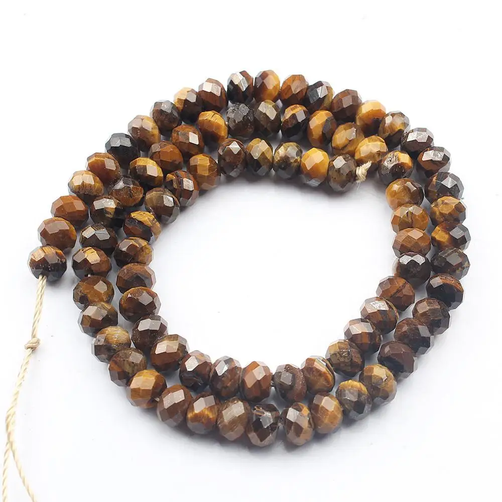 Yellow Tiger Eye 4*6 мм граненые Агаты Jades Jaspers бусины с тигровым глазом натуральные свободные бусины для самостоятельного изготовления ювелирных изделий Аксессуары для браслетов колье - Цвет: Yellow Tiger Eye