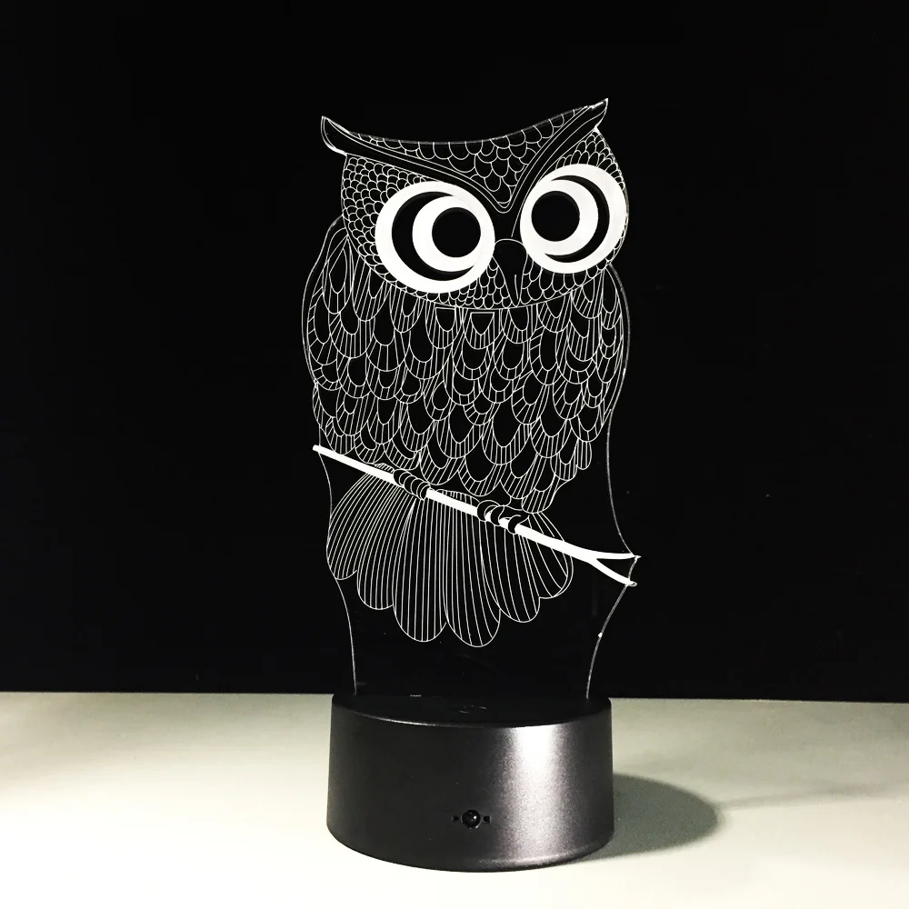 Все виды Сова 3D ночной Светильник RGB переменчивые настроения лампа светодиодный