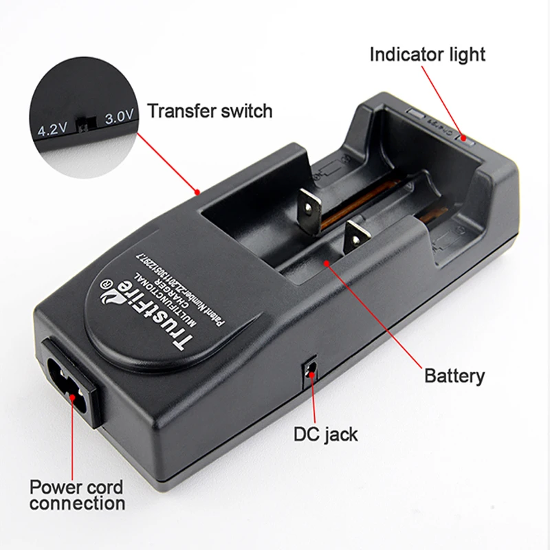 TrustFire TR 001 3 В и 4 2 перезаряжаемая батарея зарядное устройство для 10430/10440/14500/16340/17670