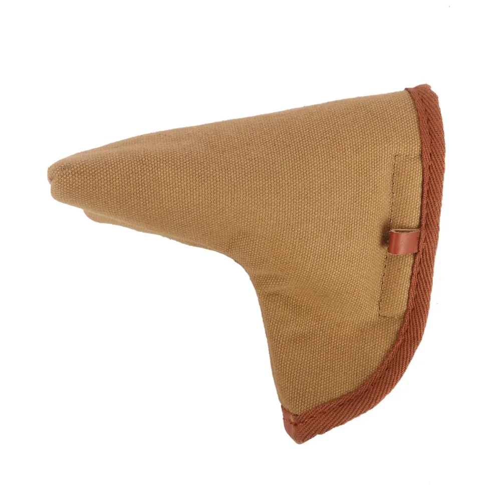 Tourbon Vintage Canvas Golf Club Head Pouch Carrier Fleece Padded Golf Club Carrier Canvas & Leather Golfing Clubs Bag  1Set