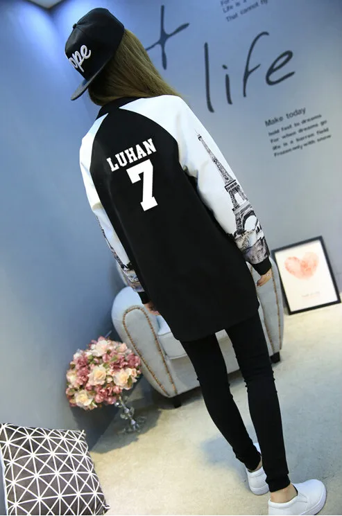 Kpop exo Luhan Sehun одежда пальто куртка бейсбольная Звезда осень зима для женщин мужские EXO корейский свободный свитер Толстовка для женщин - Цвет: Темно-серый