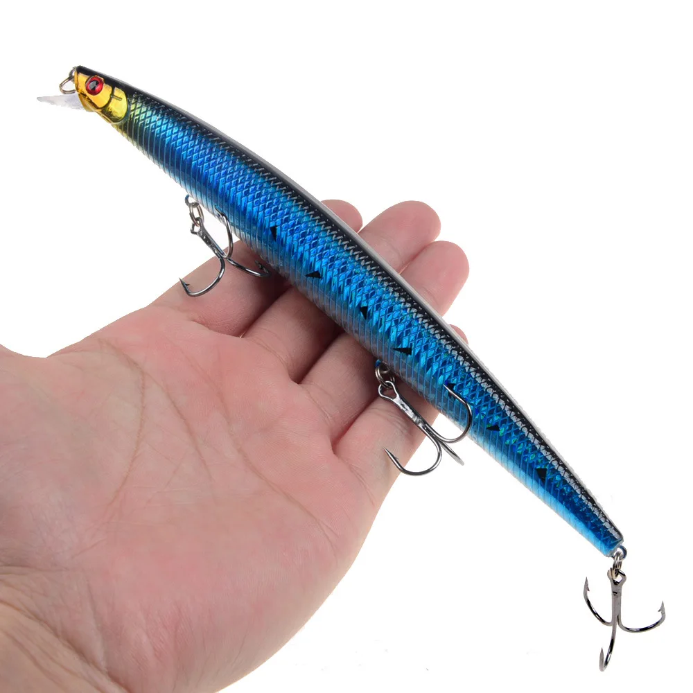 16 24g 18cm Peche большая блесна рыболовные приманки длинные литые Джеркбейт воблеры и крутящиеся приманки карп Морская рыбалка 3D глаза приманки из твердого пластика Pesca Isca - Цвет: 16 24g 18cm