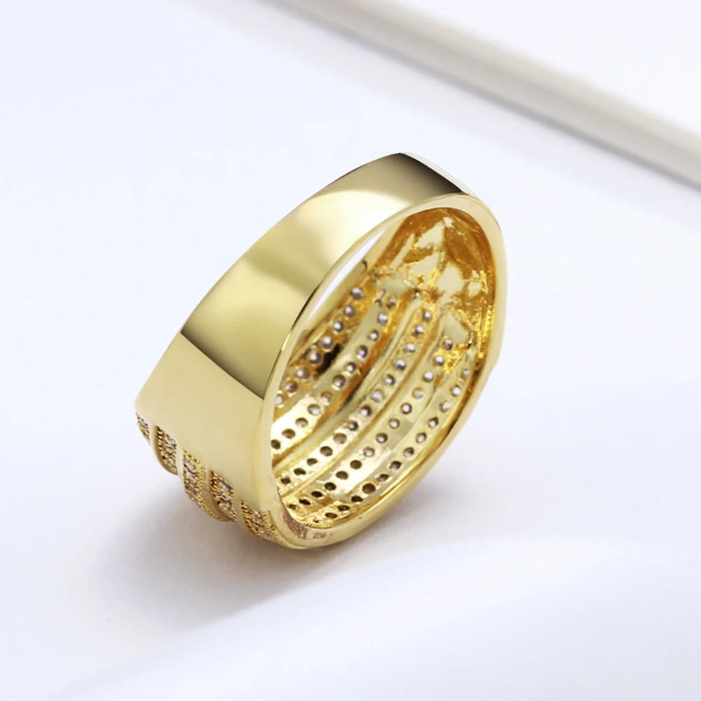 Ограниченное предложение кольца с фианитом для женщин белый и золотой цвет