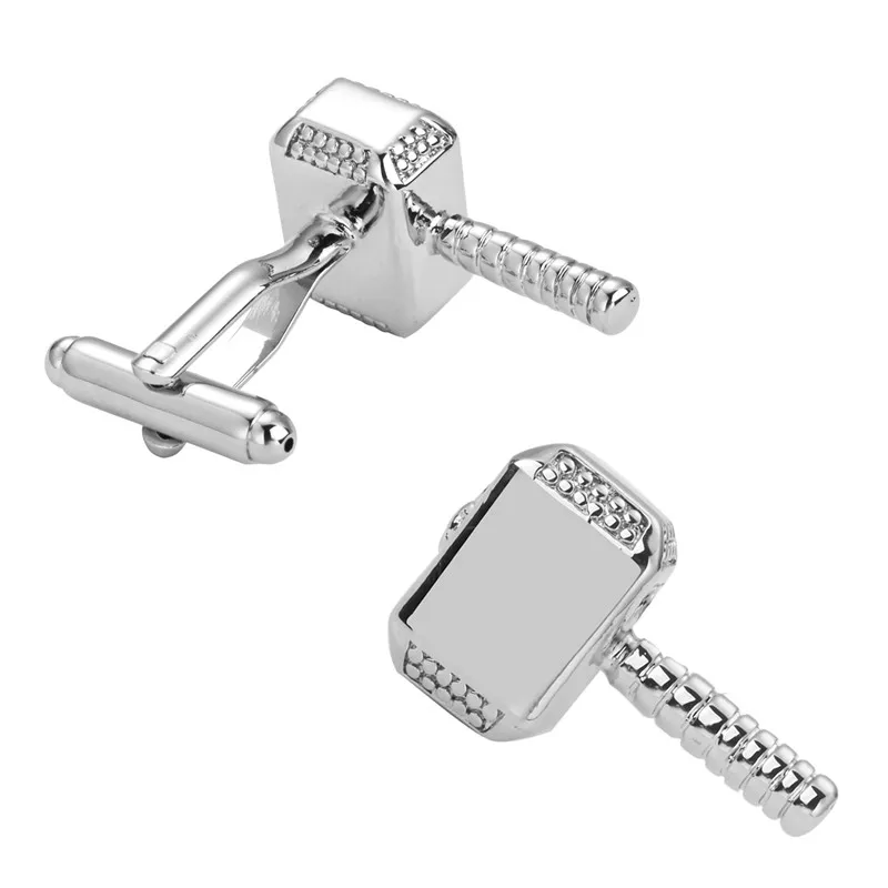 Роскошная рубашка Серебристые Запонки с дизайном Молот для мужчин брендовые