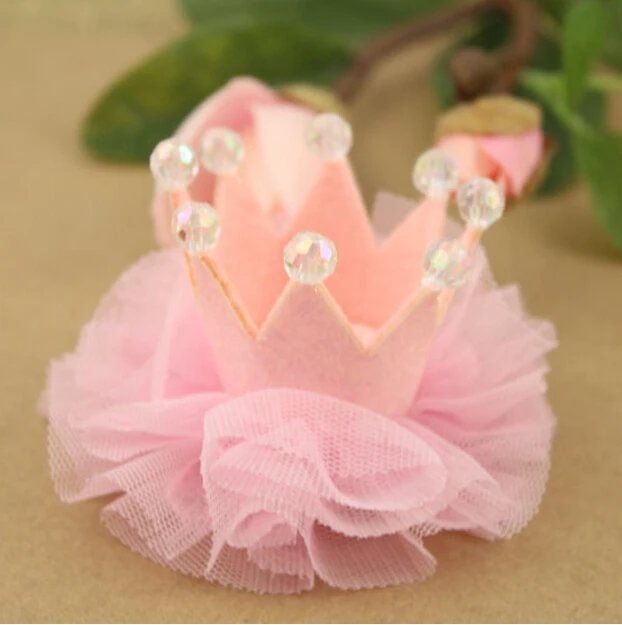 

6 Colors Princess Crown Flat Back, Newborn Crown Glitter Birthday Princess For Hair Clip Or Headband