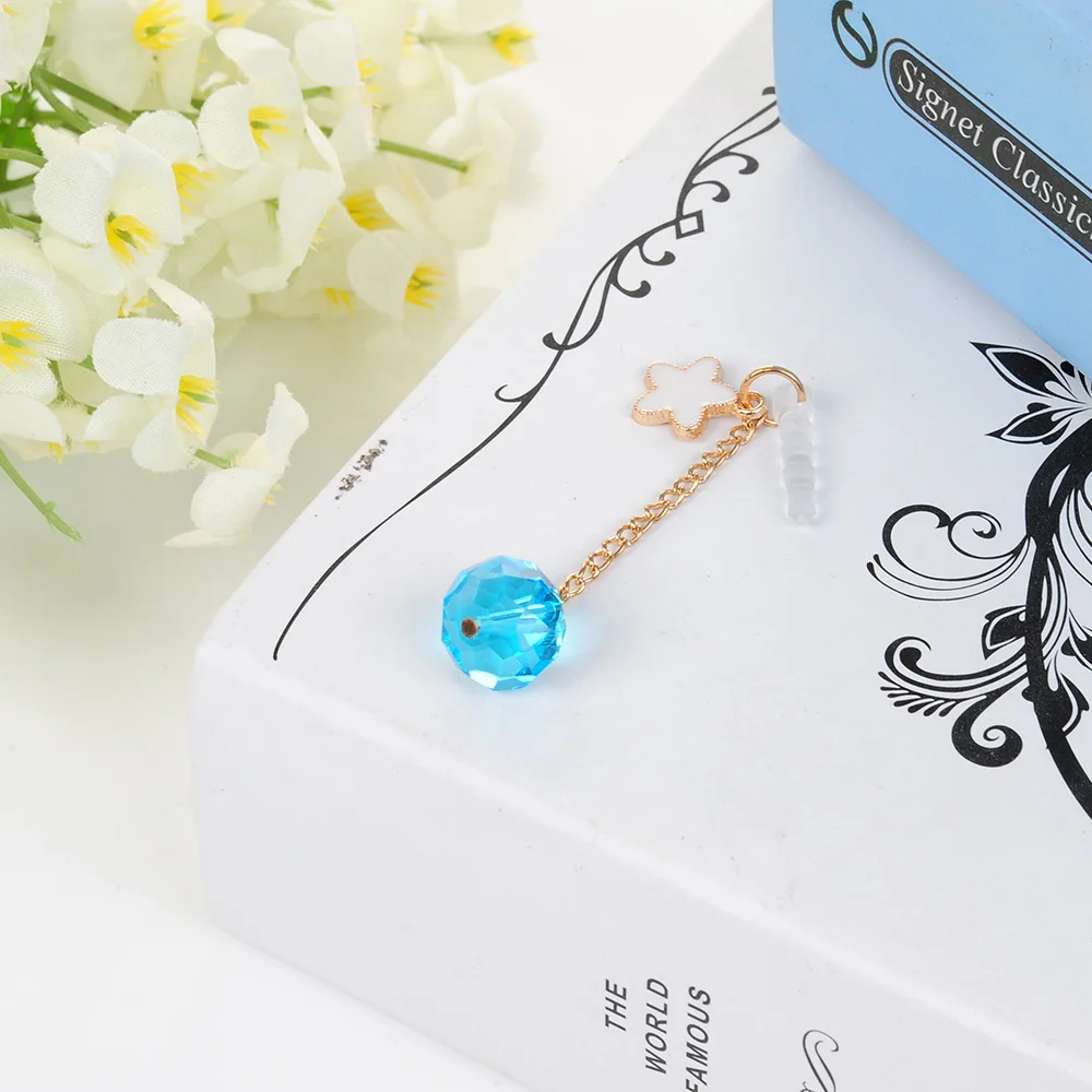 Универсальный цветок Стразы против пыли Разъем мобильный телефон