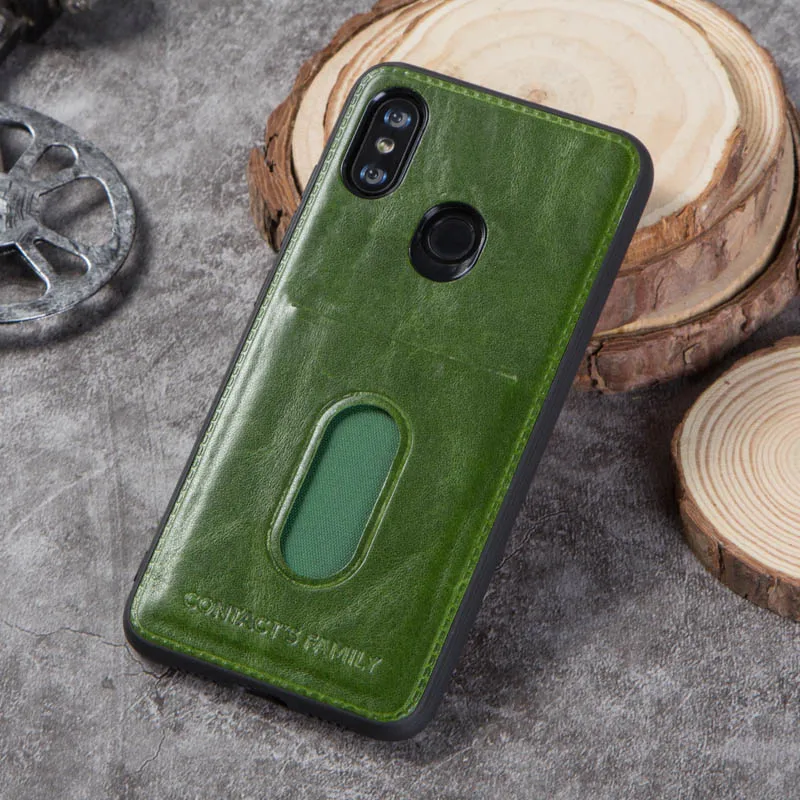 CF1001-Green Роскошный винтажный Чехол-книжка Crazy Horse из натуральной кожи для Xiaomi 8, чехол-кошелек со слотом для карт, чехол для Xiaomi 8, чехол для наушников, чехол для монет - Цвет: CF1001-Green
