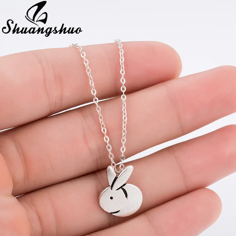 Shuangshuo винтажное животное ожерелье кролик s & Подвески Кролик очарование Мода