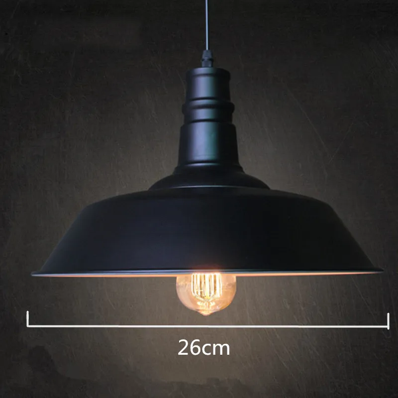 

black vintage industrial pendant light nordic retro lights iron lampshade loft edison lamp metal cage dining room Countryside
