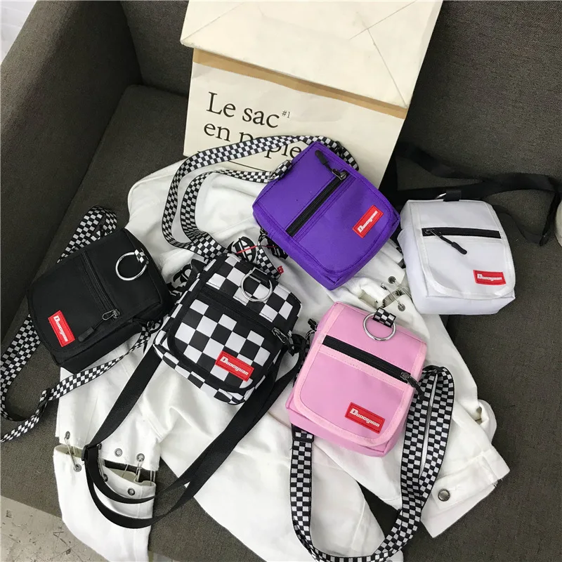 Женские холщовые сумки через плечо простые повседневные Мини-сумки на молнии с