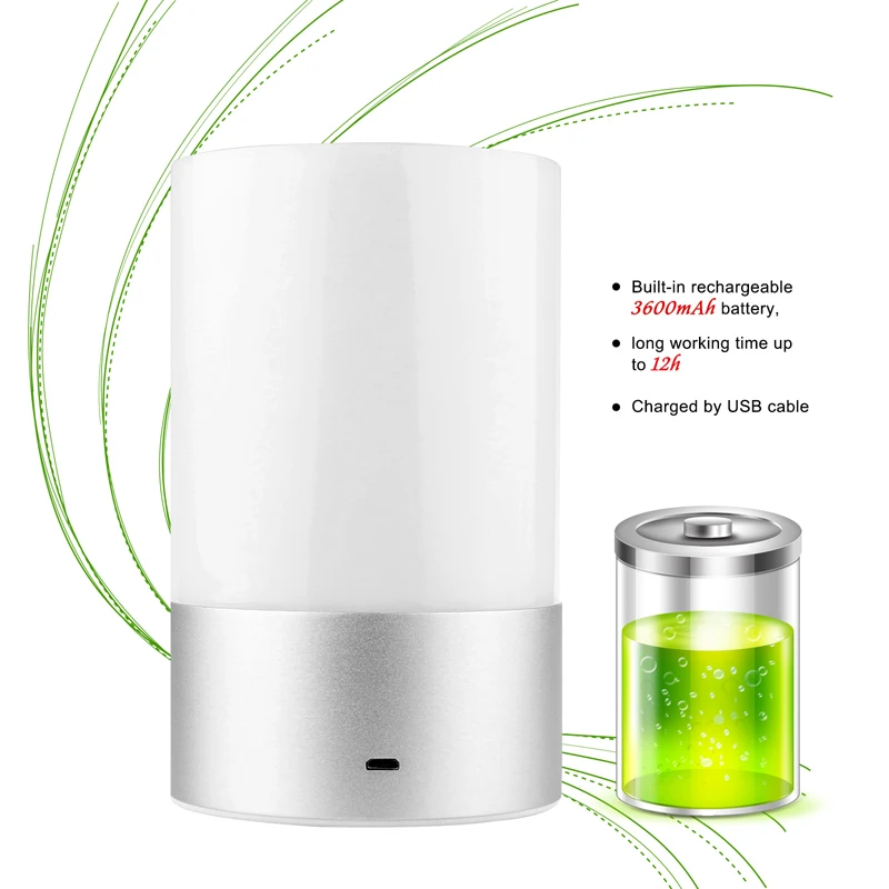 LemonBest RGB LED Ночной светильник атмосферная лампа сенсорный датчик перезаряжаемая