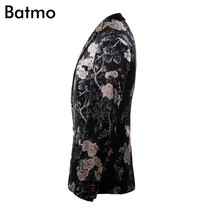 

Batmo 2018 new arrival high quality velvet printed casual blazers men,men's casual suits,casual men's jacket plus-size 220