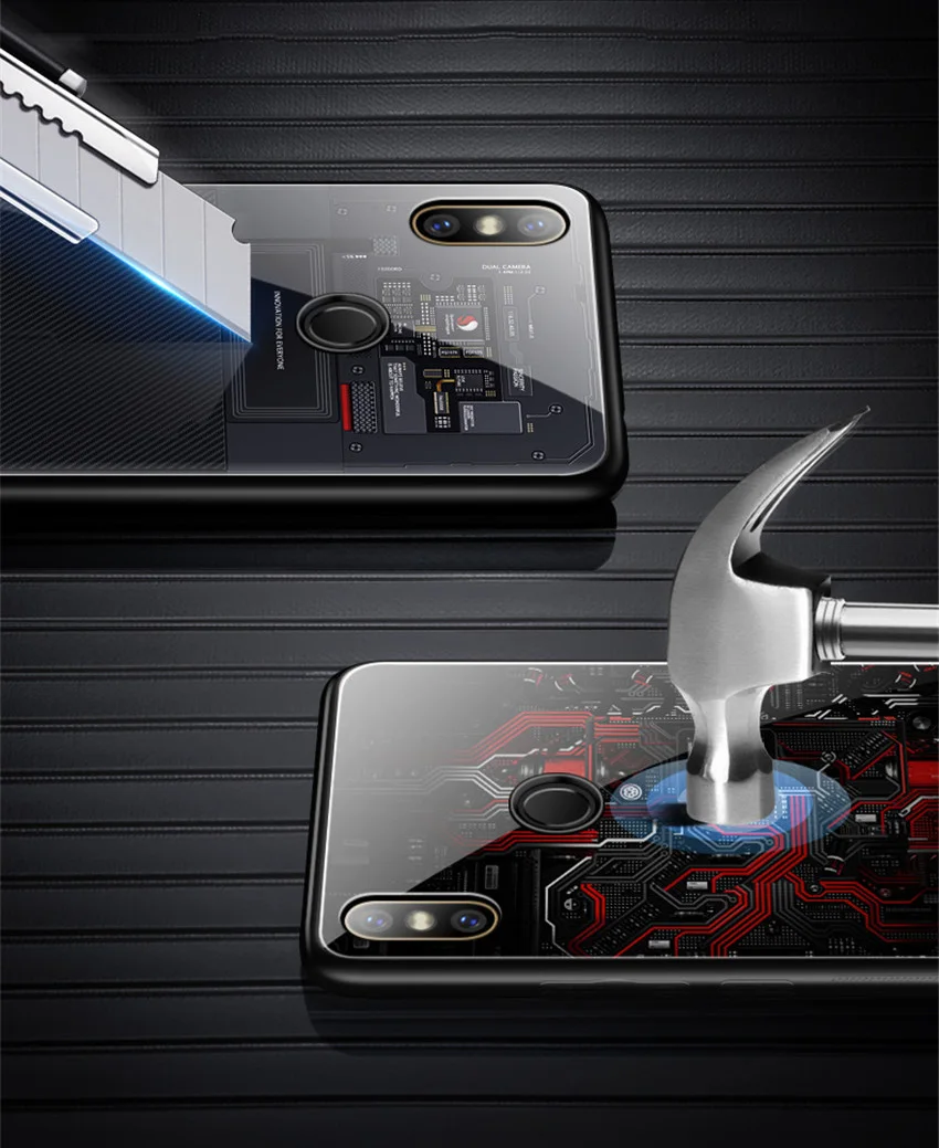 Стеклянный чехол Aixuan для Xiaomi mi 9 mi 8 se mi8 lite, окрашенный чехол из закаленного стекла, силиконовый защитный чехол, чехол для Mi Play
