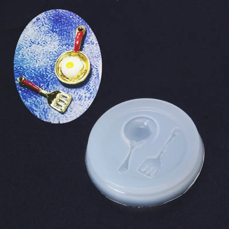 Мини сковорода горшок шпатель кулон УФ смолы литья формы силиконовые для