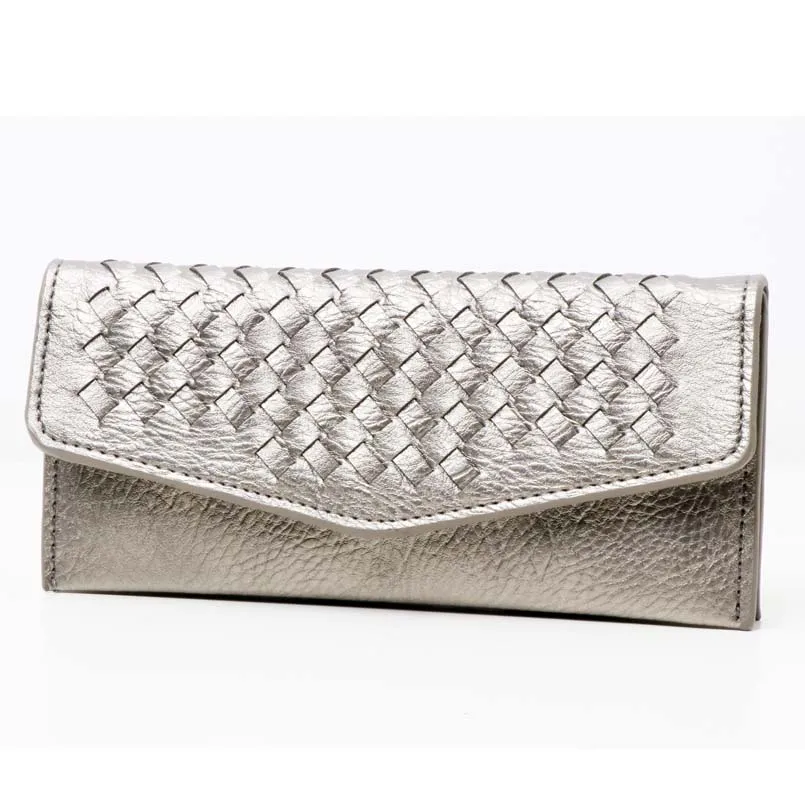 silver QIMANSHI Модные женские кошельки длинный кошелек из искусственной кожи тонкий Дамский кошелек держатель для карт Клатч женский мягкий кошелек кошельки - Цвет: silver