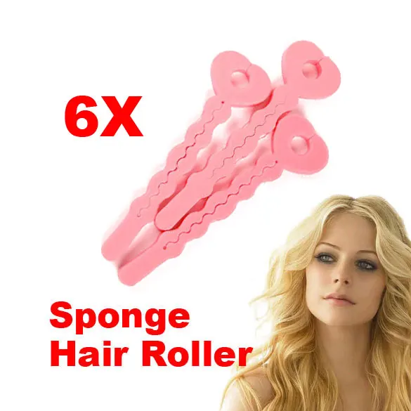 

W7Tn 6 Pcs Non- Electricity Magic Hair Salon Care Roller Sponge Curlers New