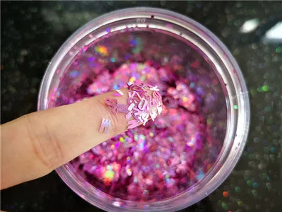 laser pink purple Ультратонкие буквы блестки 4 мм ПЭТ пайетками лазерные блестки для украшения ногтей DIY ремесла Маникюр Свадебный Рождественский Декор Конфетти 8 г - Цвет: laser pink purple