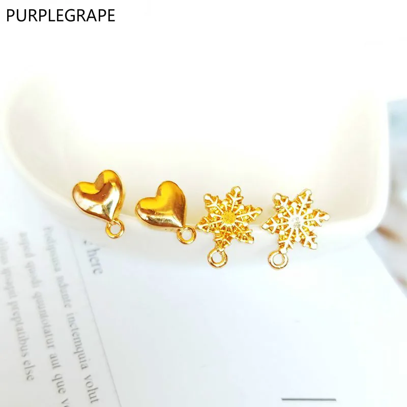 Минималистичные металлические серьги в форме снежинки purpleвинограда с
