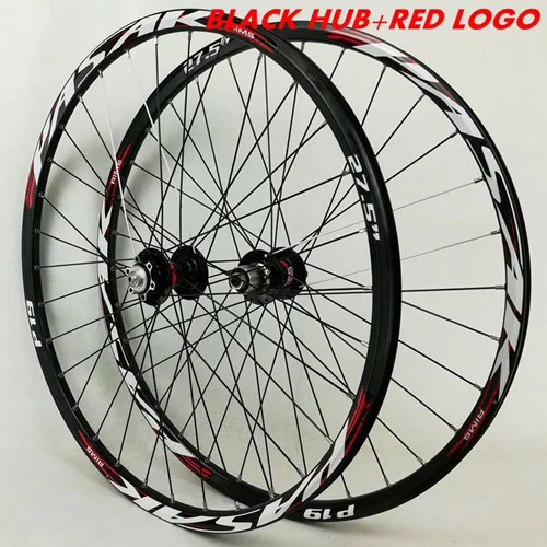 27.5black hub red Pasak 26 дюймов 27,5 дюймов 29 дюймовые велосипедные колеса дисковый тормоз передний 2 задний 4 подшипник MTB горные колеса - Цвет: 27.5black hub red