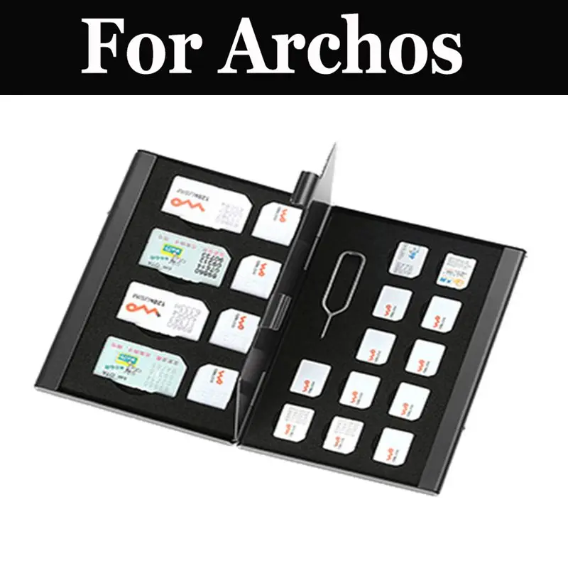 

21 in 1 Aluminum Memory Card Storage Box For Archos 55 Diamond Selfie 50 Cobalt 50 Platinum 2 Plus 50f Neon 55b 50 55 Graphite