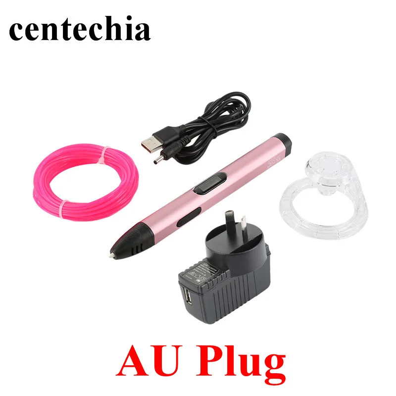 pink Centechi DIY 3D Ручка принтера ручка Креативные инструменты для рисования лучший подарок на день рождения Рождество для ребенка дизайн живопись AU Plug - Цвет: pink