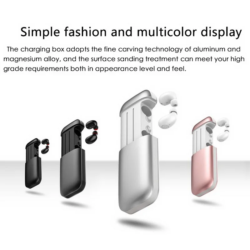 Dual TWS Bluetooth 5.0 Wireless Earphones Stereo Hands-free In-ear Earbuds Waterproof with 2600mAh Power Bank for smartphone B5 |