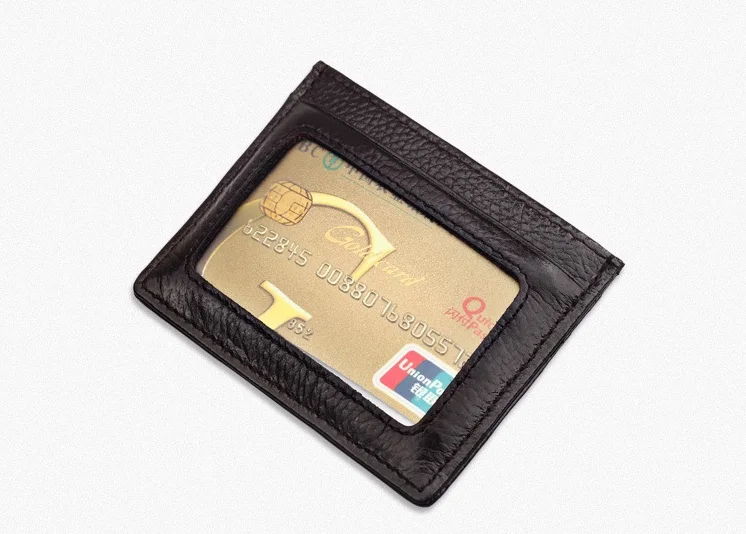 RFID супер тонкий Натуральная кожа ID держатель для карт Женский Мужской кошелёк для банковских карт кошелек Кредитная карта бизнес держатель для карт Органайзер HB49