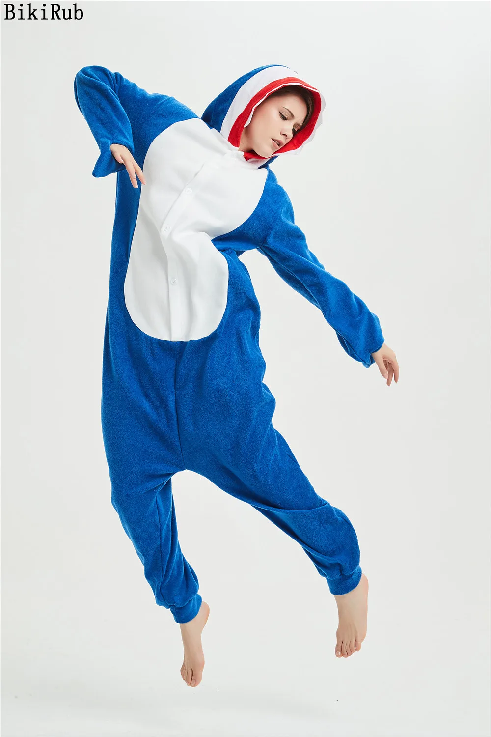 3D костюм акулы для взрослых свободный комбинезон унисекс косплея животных