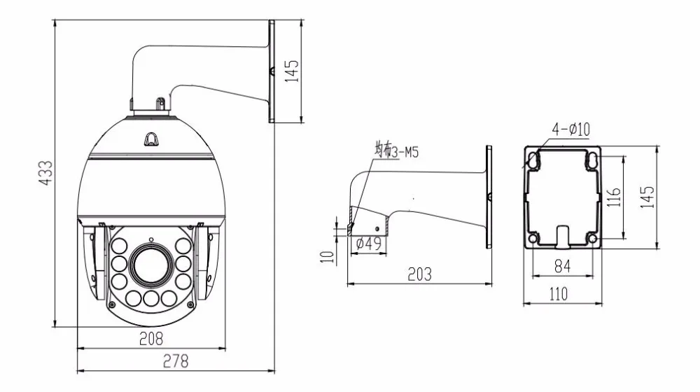 1.3MP IR сетевая скоростная купольная 18X зум Водонепроницаемая CCTV PTZ Сетевая купольная камера HD ptz камера