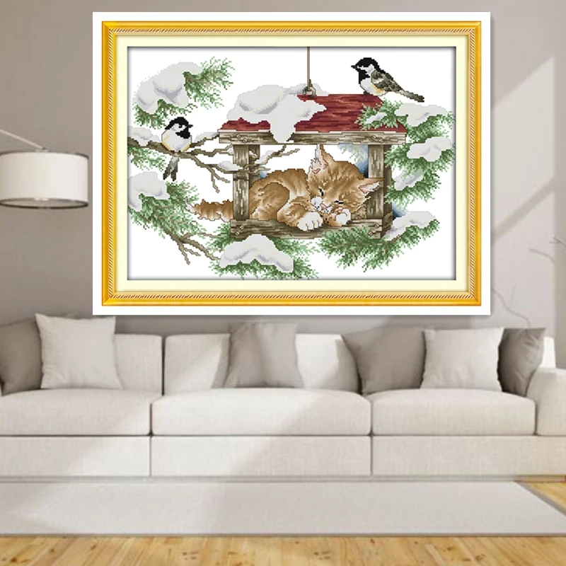 Набор для вышивки крестиком с надписью Кот и кожа|counted cross stitch|counted stitch patternscross 11ct |