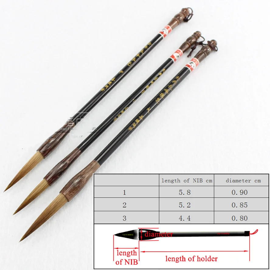 3 шт./набор Длинные китайские кисти для рисования|chinese calligraphy brush|calligraphy brushchinese brush