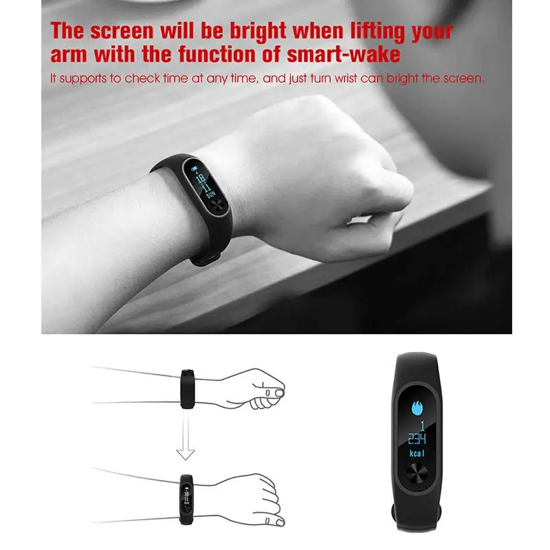 OUTMIX M2 Smart Bracelet IP 67 Waterproof Android IOS Bluetooth Step counting Calorie consumption Automatic sleep monitoring | Электроника
