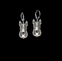 dog earrings handmade bull terrier carved hollow jewelry golden colors plated fast delivery