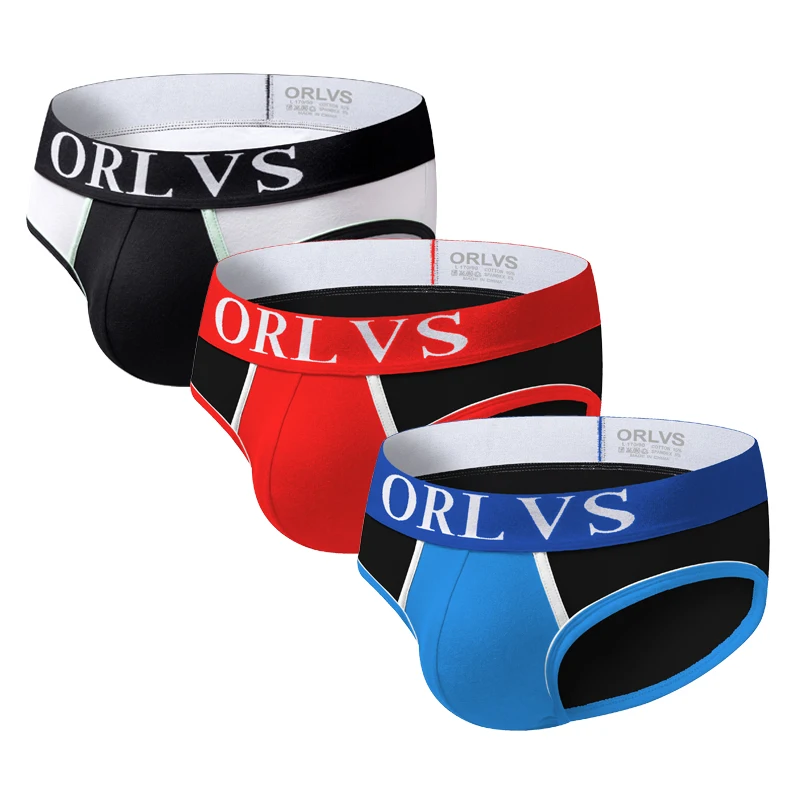ORLVS мужские сексуальные трусы брифы для геев хлопковые нижнее белье cueca бикини