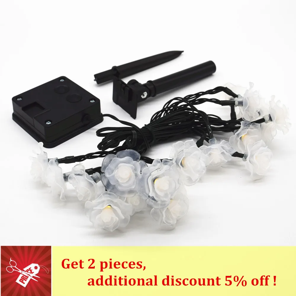 6 м розы гирлянда солнечное освещение гирлянды с Панели солнечные гирляндой