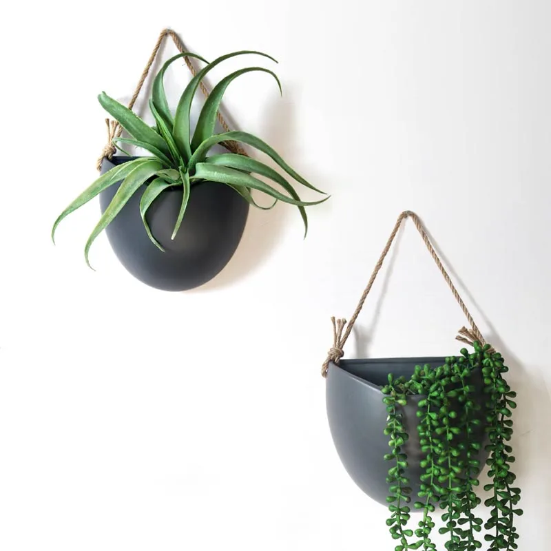 

Creative Modern Ceramic Wall Planter Office Home Living Room Restaurant Wall Flower Pot Hanging Planters Artificial Flower Vases
