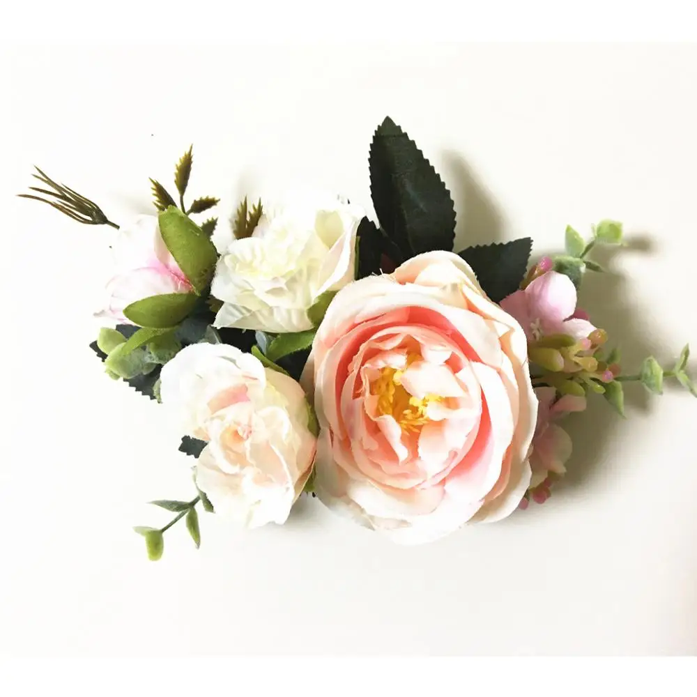 Rose Flower Wedding Hair Clip Barrettes Bridal Headpiece Women accessories Floral Combs Brides Tiaras Crown |