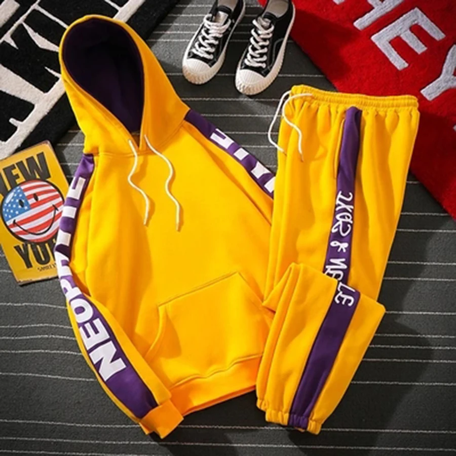 Мужской спортивный костюм повседневный с капюшоном для бега 2019|Мужские