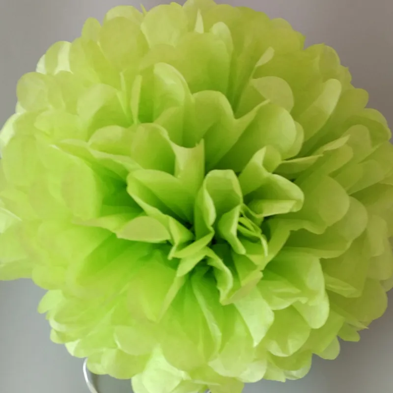 light green 20 шт./лот ткани Бумага пом Англичане Бумажные цветы-шары помпоном для день рождения, свадьба, Рождество для дома и сада вечерние поставки - Цвет: light green