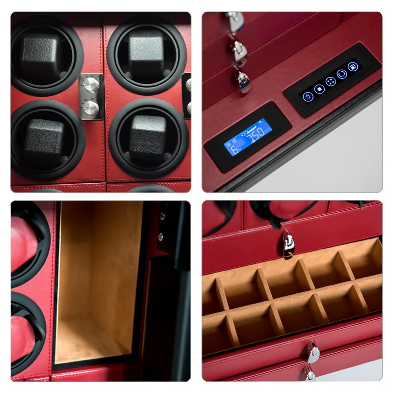 Умный Сейф для 12 автоматический заводчик часов дисплей 9 часы хранения с ЖК