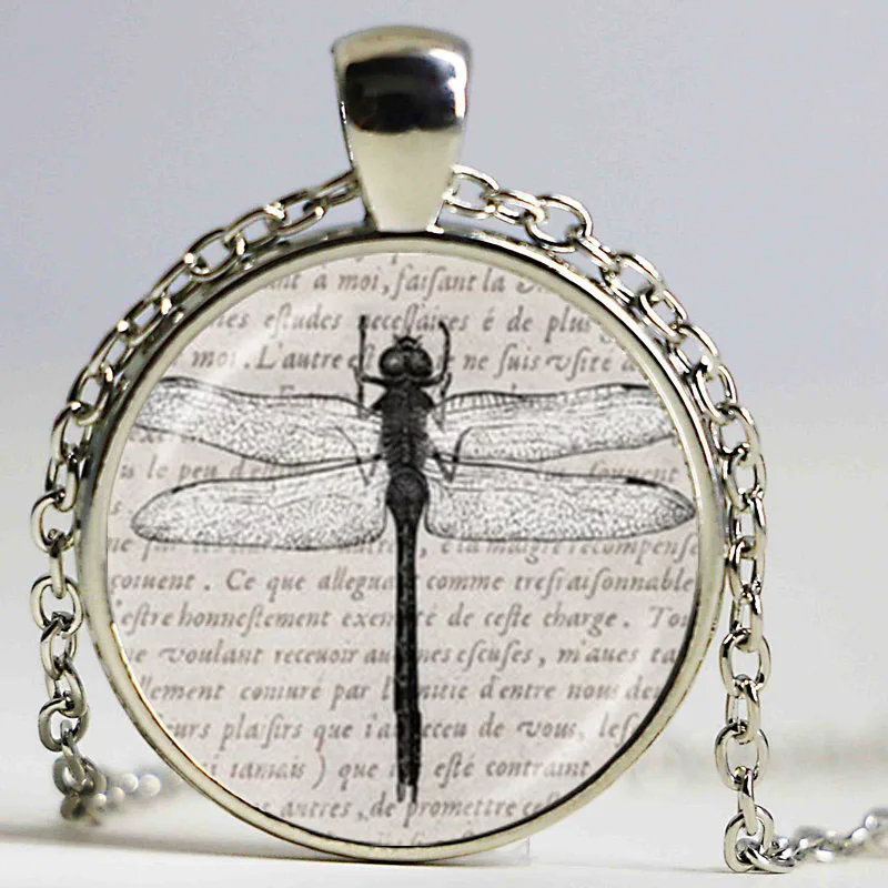 Подвеска стрекоза ожерелье природное животное насекомое ювелирное изделие