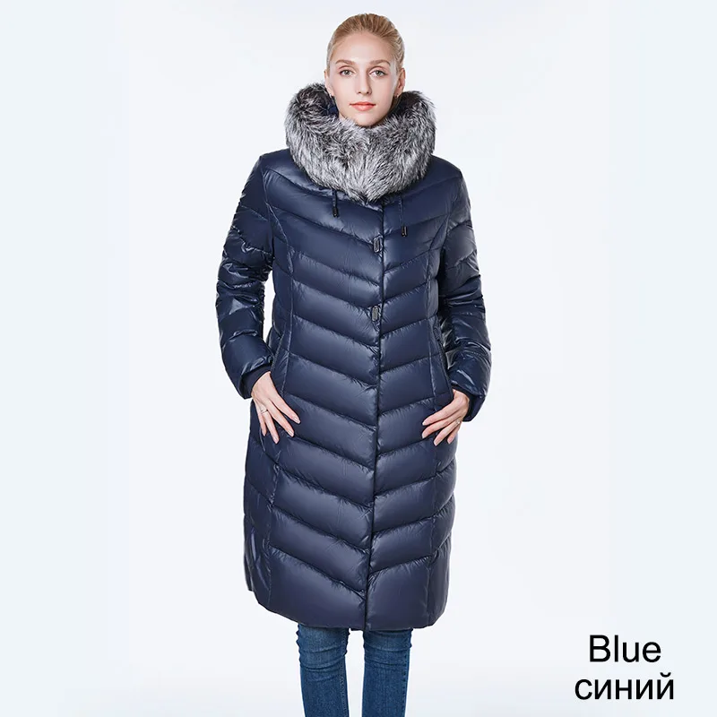 Новая куртка Женская camperas mujer abrigo invierno женщин пальто парка плюс Размер 6xl Silver fox меховой ветрозащитный толстые - Цвет: BLUE