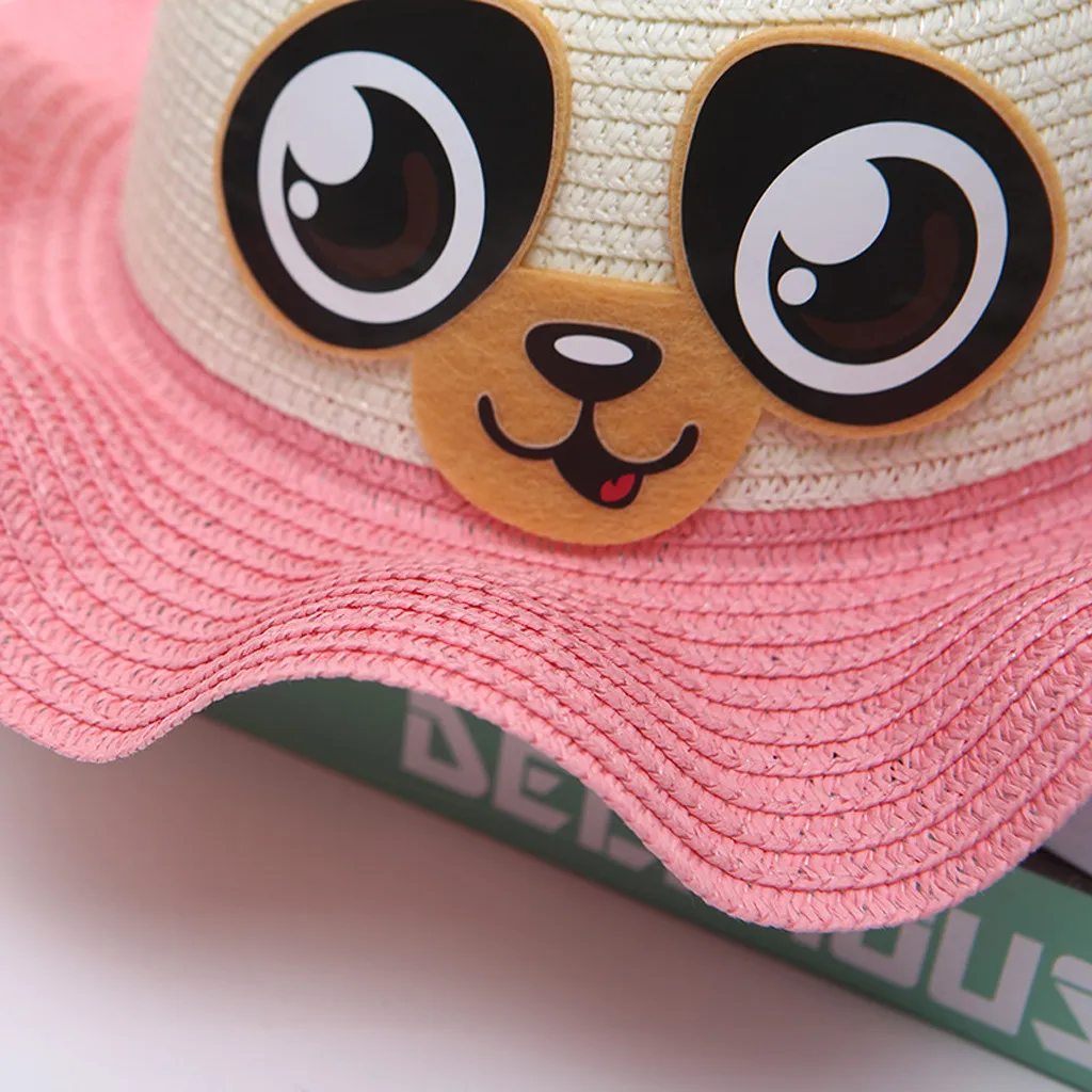 Kids Baby Hat Cap Children Breathable Cartoon Ears Straw Sun Protection Hats Beach Panama Caps | Детская одежда и обувь
