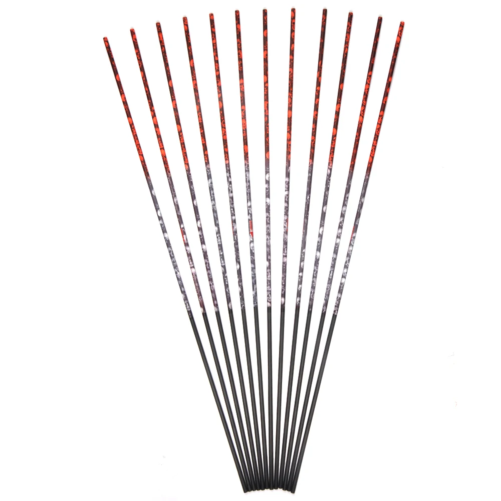 

New 12pcs/lot Spine 500 Length 32 Inches Inner Diamater 6.2mm OD 7.6mm Pure Carbon Arrow Shafts for Archery hunting shooting