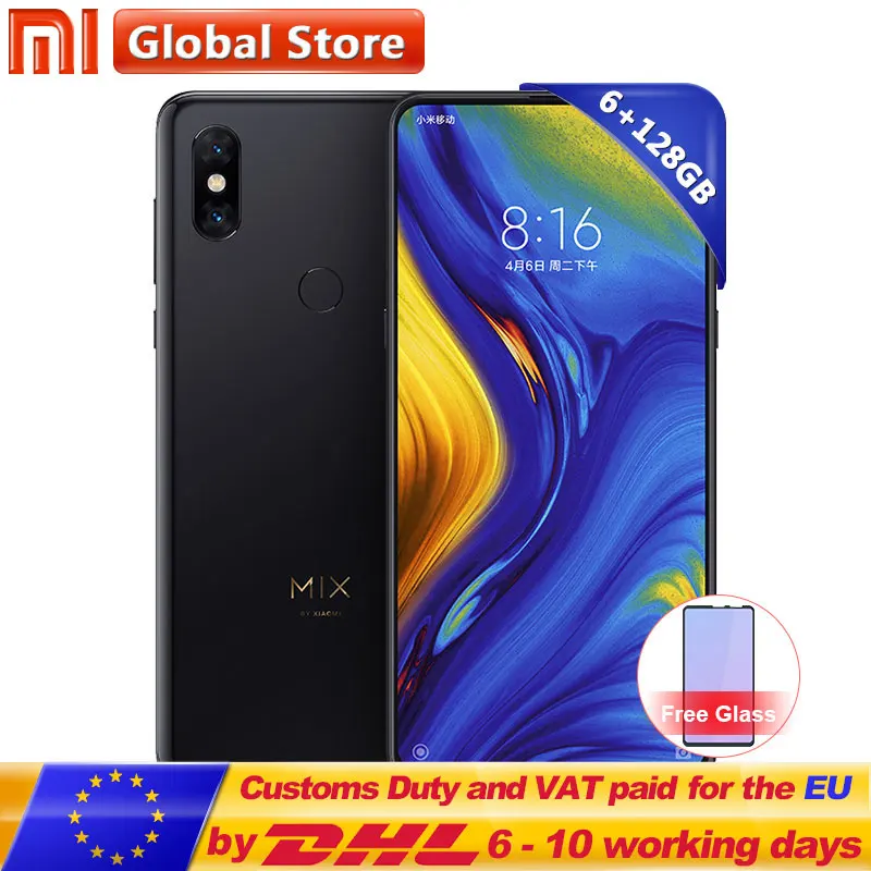 Xiaomi mi x 3 6 ГБ 128 Snapdragon 845 Octa Core смартфон 2 назад и фронтальные камеры беспроводной