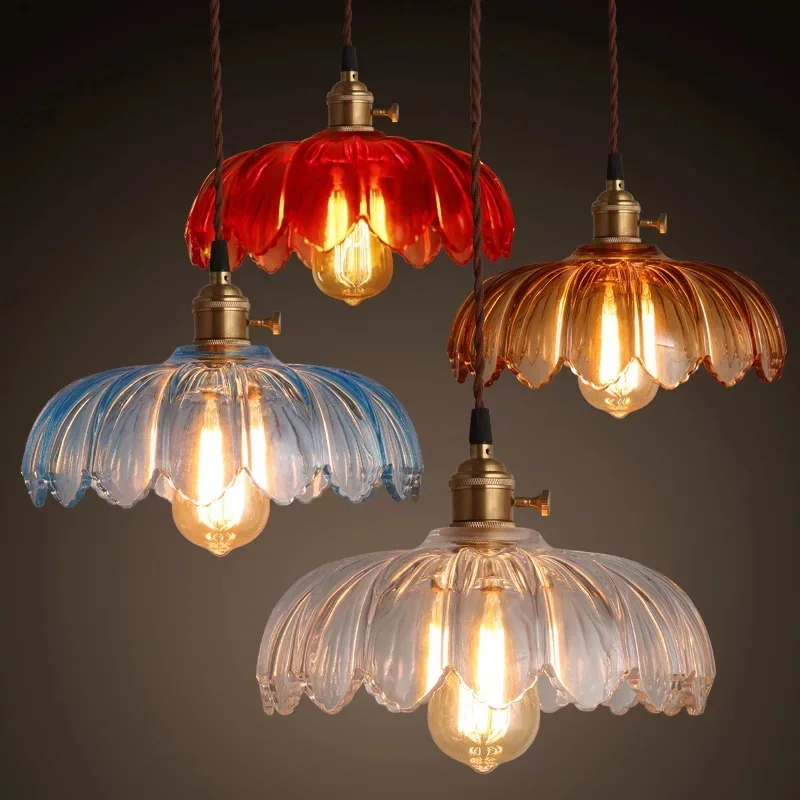 

Modern Colorful Glass Chandelier Simple Led Pendant Lamp Lustre Suspension Loft Deco For Restaurant Coffee Shop Bar Kitchen